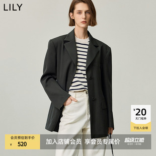 LILY新款 格雷系高智感宽肩收腰通勤西装 外套女 商场同款