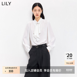 雪纺衬衫 LILY2026春新款 不规则条纹休闲气质通勤浅色长袖 法式 女装