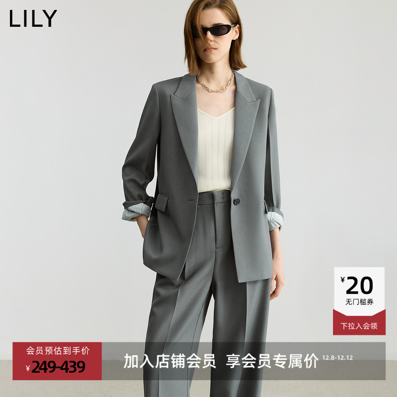 LILY通勤高级感格雷系西装外套
