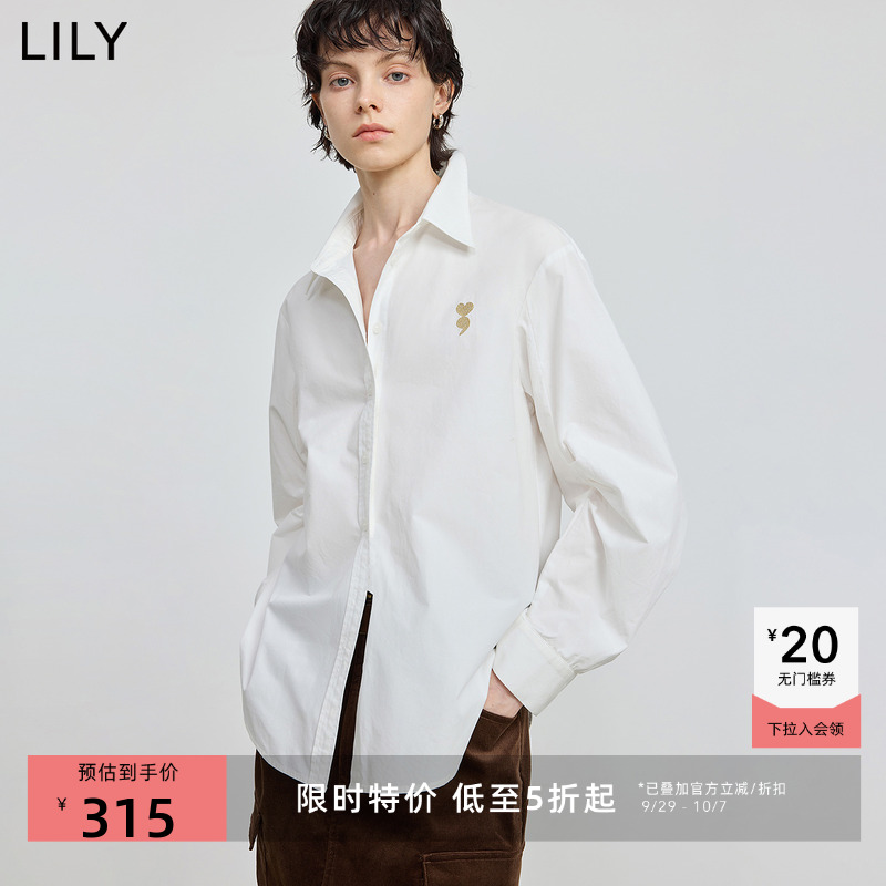 LILY通勤纯棉百搭翻领女装衬衫