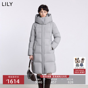 修身 羽绒服女2025冬季 法奢白金LILY长款 泡芙鹅绒外套 天猫预售