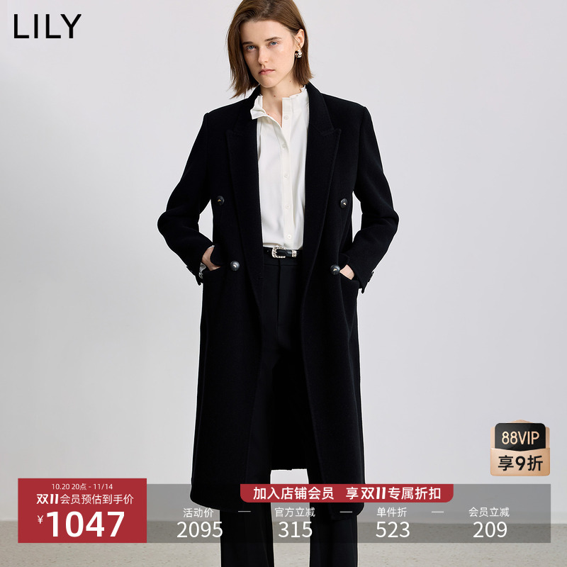 LILY轻量美丽诺羊毛双面呢大衣