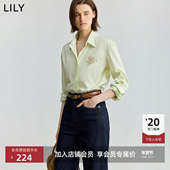 衬衫 外套女 纯棉条纹休闲通勤薄款 长袖 商场同款 LILY2025秋新款