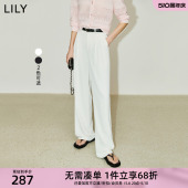 通勤空气垂感轻薄高腰直筒舒适休闲裤 LILY2024春新款 女 凉凉裤