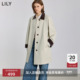 女 巴恩风撞色翻领休闲风衣外套中长款 商场同款 LILY2025新款