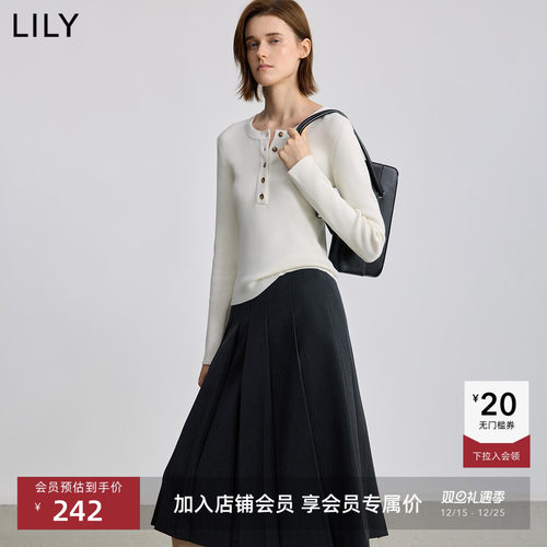 LILY百搭桑蚕丝简约通勤针织衫
