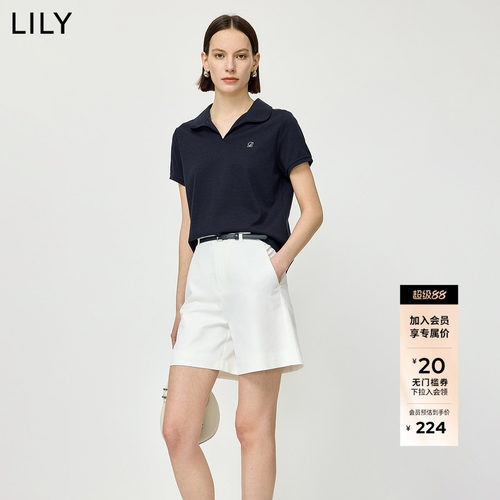 LILY通勤醋酸新款莫代尔混纺短袖