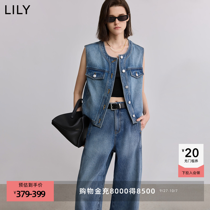 LILY简约百搭无袖牛仔马甲