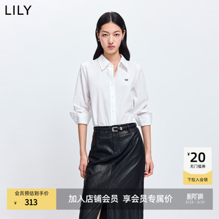 衬衫 简约翻领正肩微宽松休闲通勤浅色长袖 外套 女装 LILY2026春新款