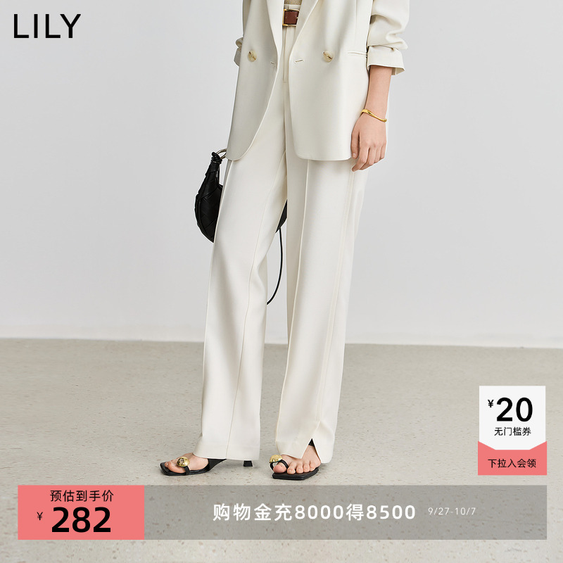 LILY设计感开叉通勤西装裤