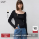 U型盘扣镂空慵懒感开叉针织衫 新中式 商场同款 LILY新款