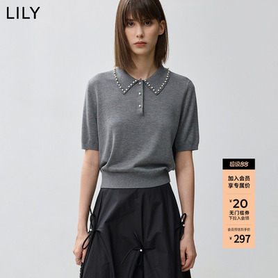 LILY通勤短袖芭蕾风新款针织衫
