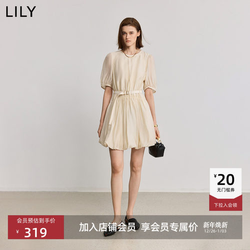 气球连衣裙LILY灯笼袖白色蓬蓬裙