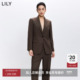 复古老钱风气质职场通勤宽肩直身廓形西装 LILY2026春新款 女装 外套