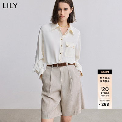 LILY2026春新款女装时尚设计感通勤气质优雅职业宽松垂感长袖衬衫
