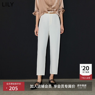 女长裤 LILY2025新款 九分裤 镰刀弯刀裤 简约百搭休闲通勤直筒裤