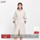 复古经典 LILY2026春新款 女装 小高领腰带收腰宽松休闲通勤风衣外套