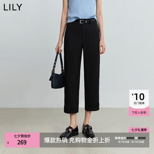 LILY通勤休闲百搭烟管直筒裤