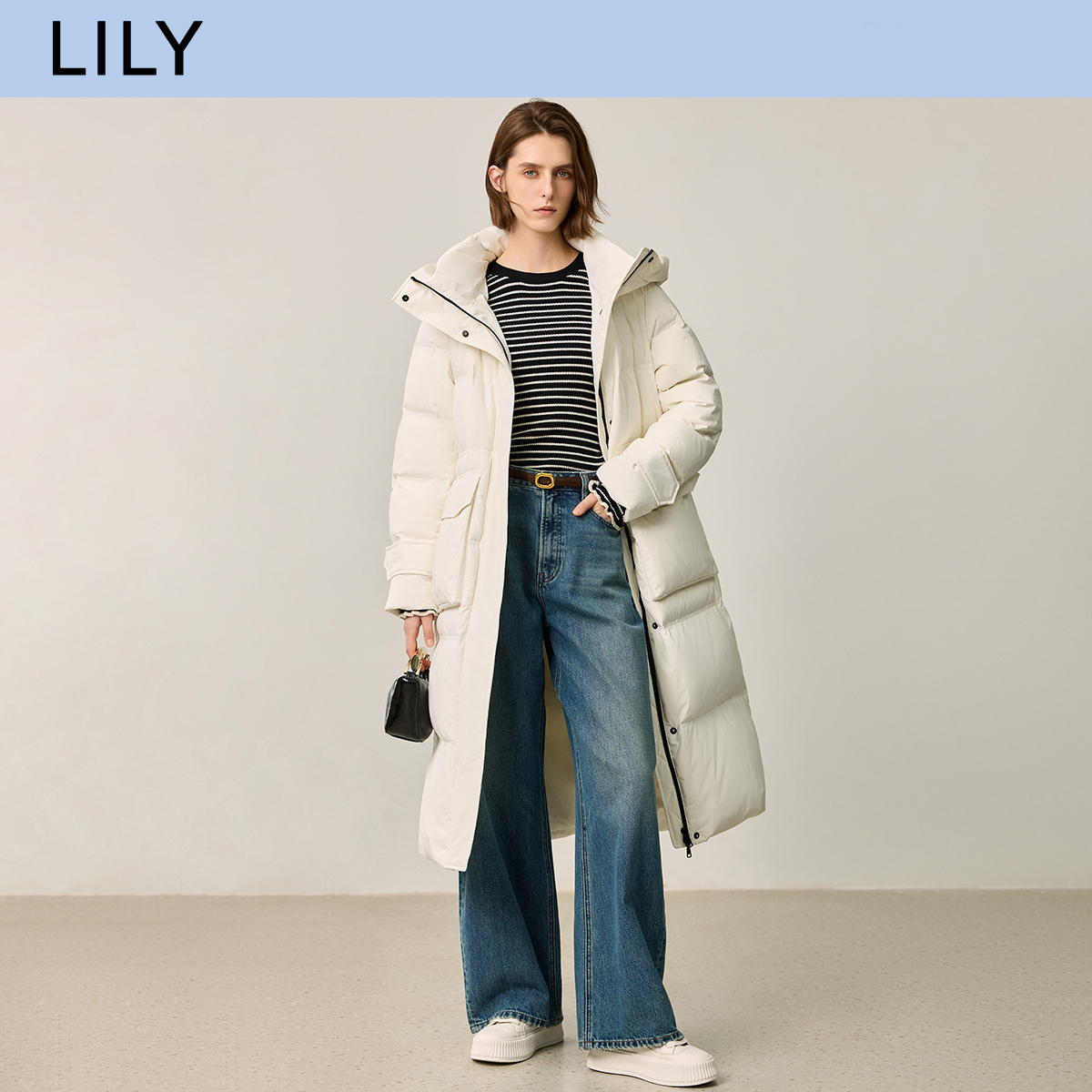 【X系列】商场同款LILY2024冬新款女装轻户外收腰百搭鸭绒羽绒服