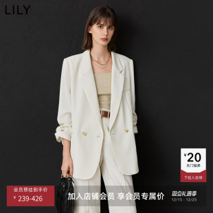 西装 LILY薄款 2025新品 宽松休闲百搭通勤西装 女 套装 不易皱