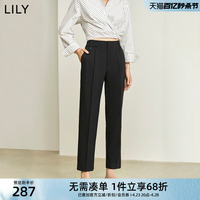 LILY2024春新款女装职场通勤垂感气质显瘦直筒九分裤西装休闲裤女