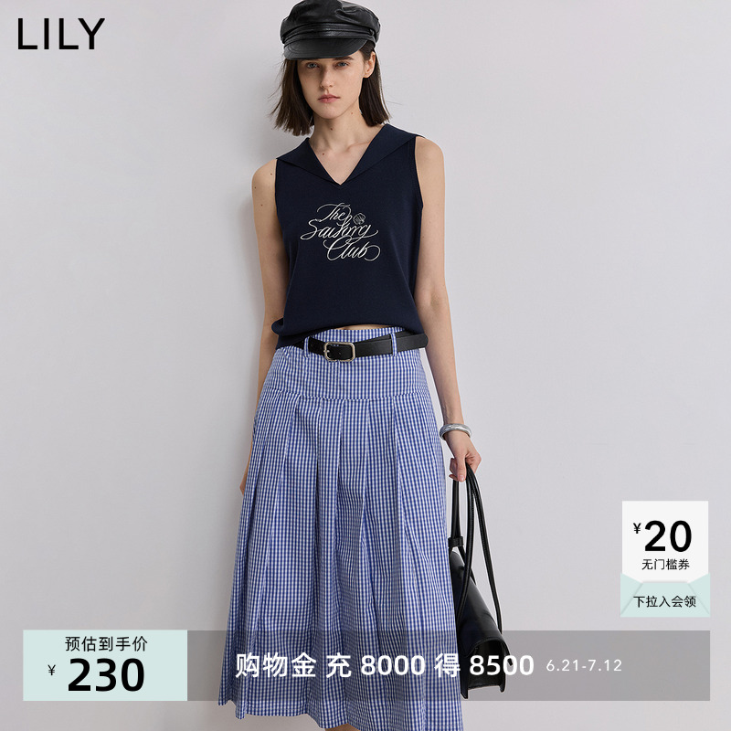 【航海系】LILY2025夏新款复古海军领刺绣通勤无袖针织马甲背心