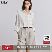 女装 时尚 设计感通勤气质优雅职业宽松垂感长袖 LILY2026春新款 衬衫