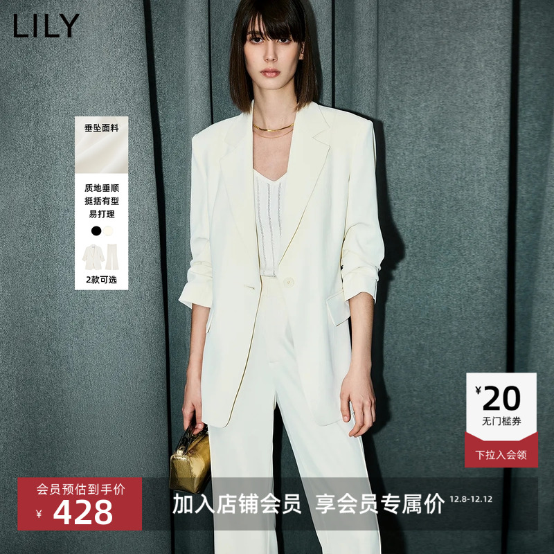 LILY通勤女装修身简约西装外套