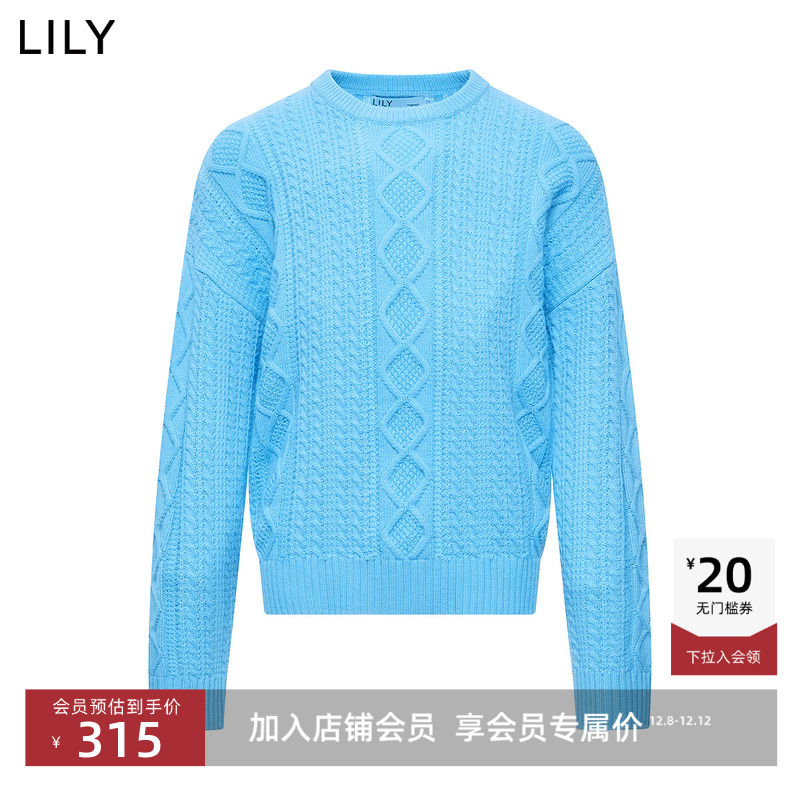 LILY新款软糯宽松通勤套头针织衫