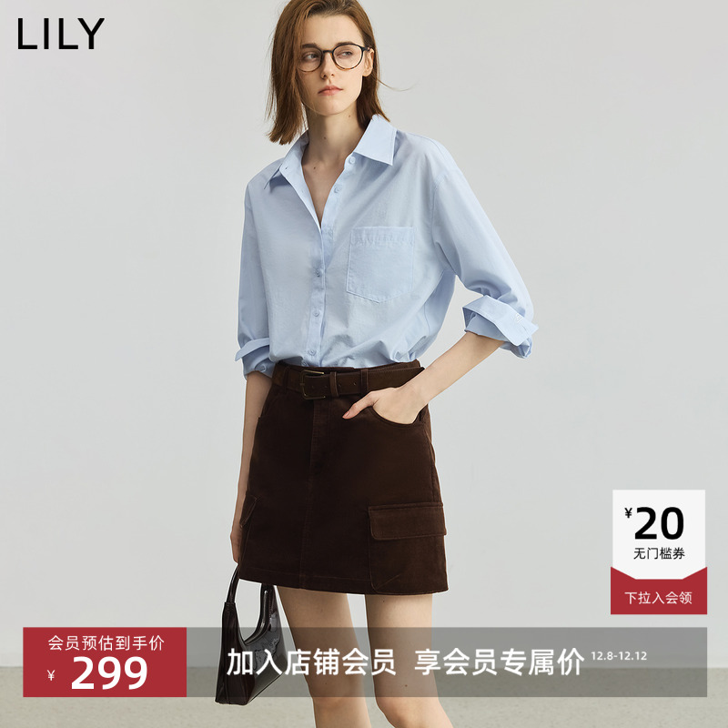LILY通勤内搭翻领纯色简约外套