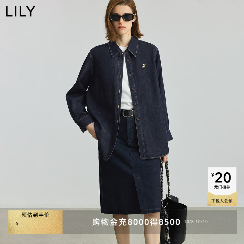 LILY通勤莱赛尔撞色牛仔复古外套