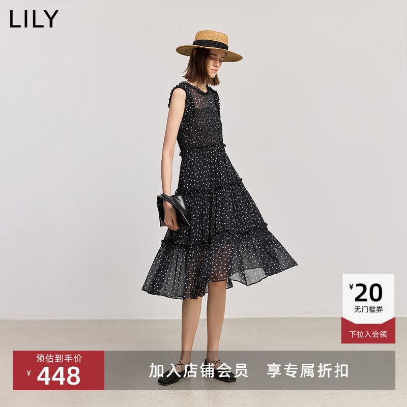 LILY法式碎花显瘦时髦连衣裙