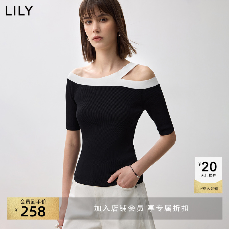 撞色一字肩 提炼线条