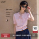 女装 气质小香风粉色短款 小上衣轻薄短袖 LILY2025新款 针织开衫