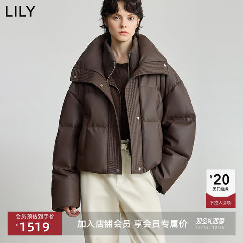 LILY短款通勤立领羽绒服外套