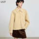 羊毛混纺翻领拉链纯色气质通勤毛呢外套短款 LILY2025冬新款 女装