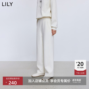 女长裤 休闲裤 极简风宽松通勤百搭显瘦奶白色直筒裤 LILY2025冬新款