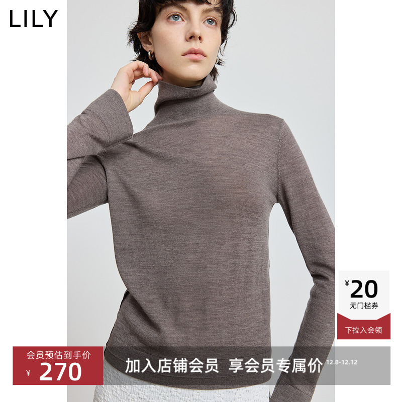 LILY百搭两穿高领通勤内搭针织衫