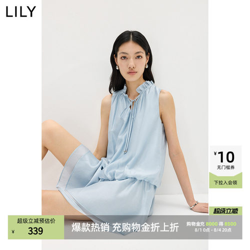 LILY莫代尔女花苞无袖混纺连衣裙