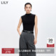 背心打底衫 LILY2026春新款 修身 小高领休闲通勤黑色针织衫 女装 经典