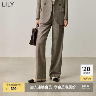 西装 含绵羊毛直腿显瘦OL通勤套装 裤 女款 LILY新款 阔腿裤 女装
