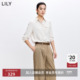LILY2026春新款 外套 防紫外线简约宽松休闲通勤白色衬衫 女装 UPF50
