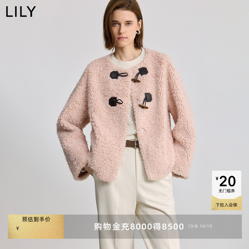 LILY短款通勤减龄毛绒休闲外套