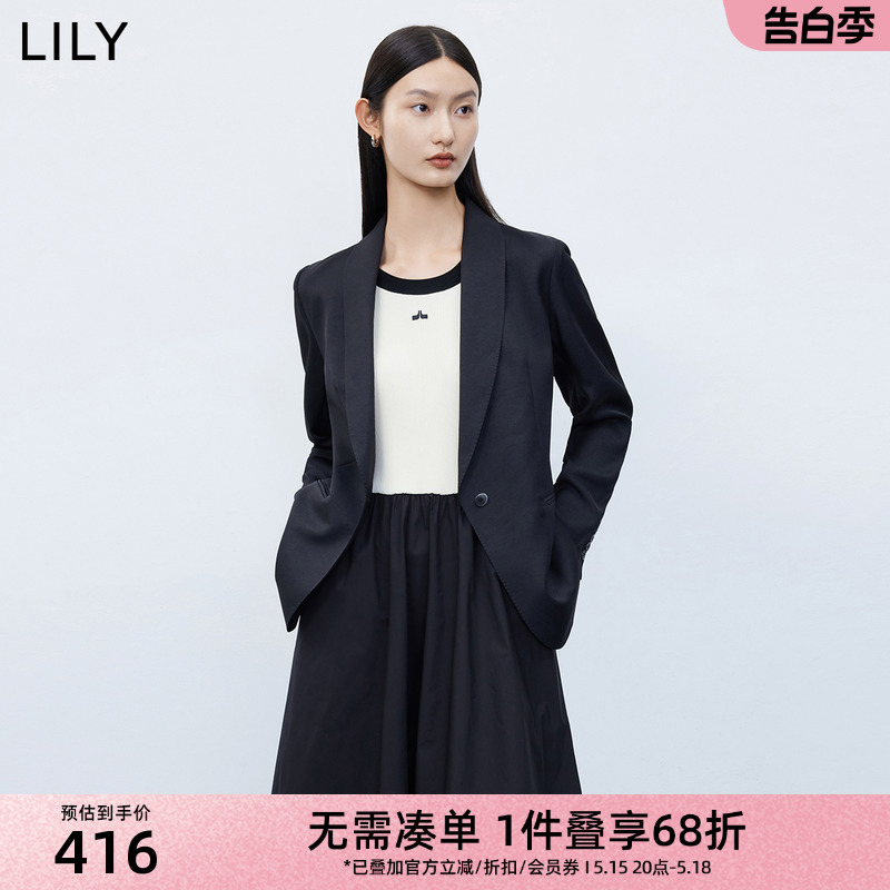 LILY青果领小礼服版型零压西装女百搭休闲外套设计感