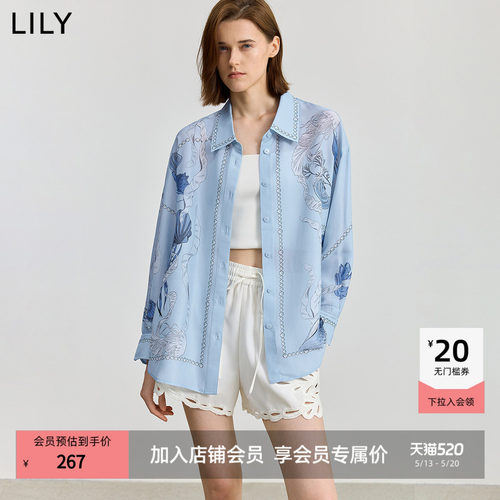 LILY薄款法式印花新款外套衬衫
