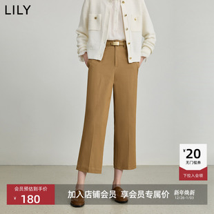 商场同款 直筒裤 LILY2025新款 可露丽弹力九分裤 小个子 女装