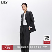 LILY2026春新款 格雷系宽肩气质休闲通勤高级感灰色西装 外套女西服
