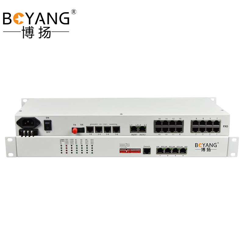 博扬（BOYANG）综合业务电话光端机 6路E1+8路电话+8路磁石单纤2