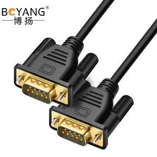 博扬(BOYBNG)RS232九针串口线 DB9公对公对接线 COM交叉线黑色
