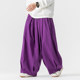 青年休闲裤 宽松大码 直筒阔腿裤 中国风男装 子潮流纯色弯刀哈伦长裤